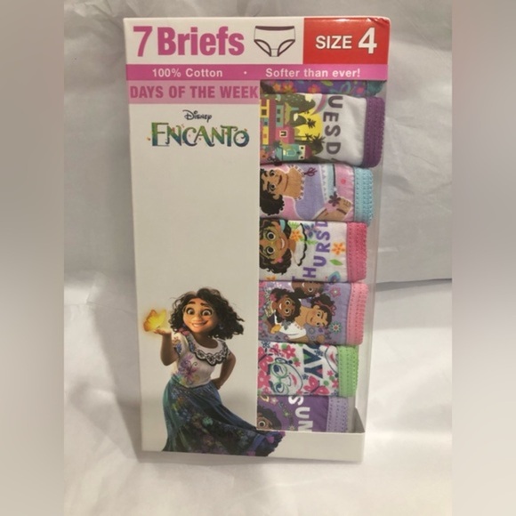 14pk Disney’s Encanto 100% cotton 7 days of the week little girl’s briefs size 4 - Picture 5 of 6